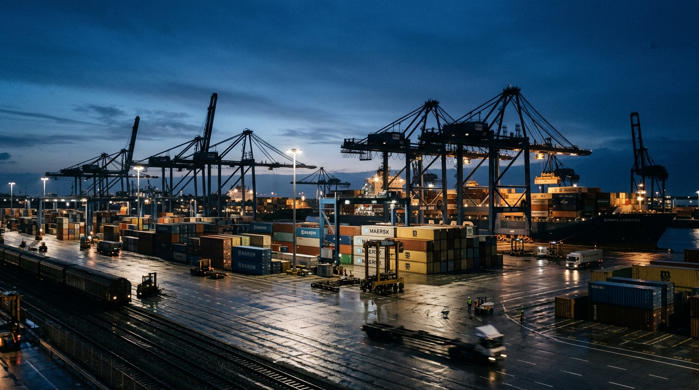 Industrial logistics representing international corporate commerce
